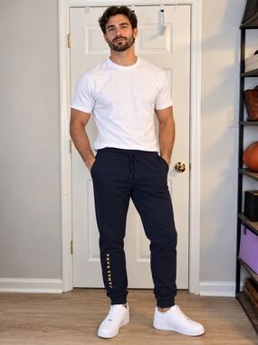 James Bark Navy Men's Jogger Pants XL Nwot Athleasure Outdoors Gym Athletic